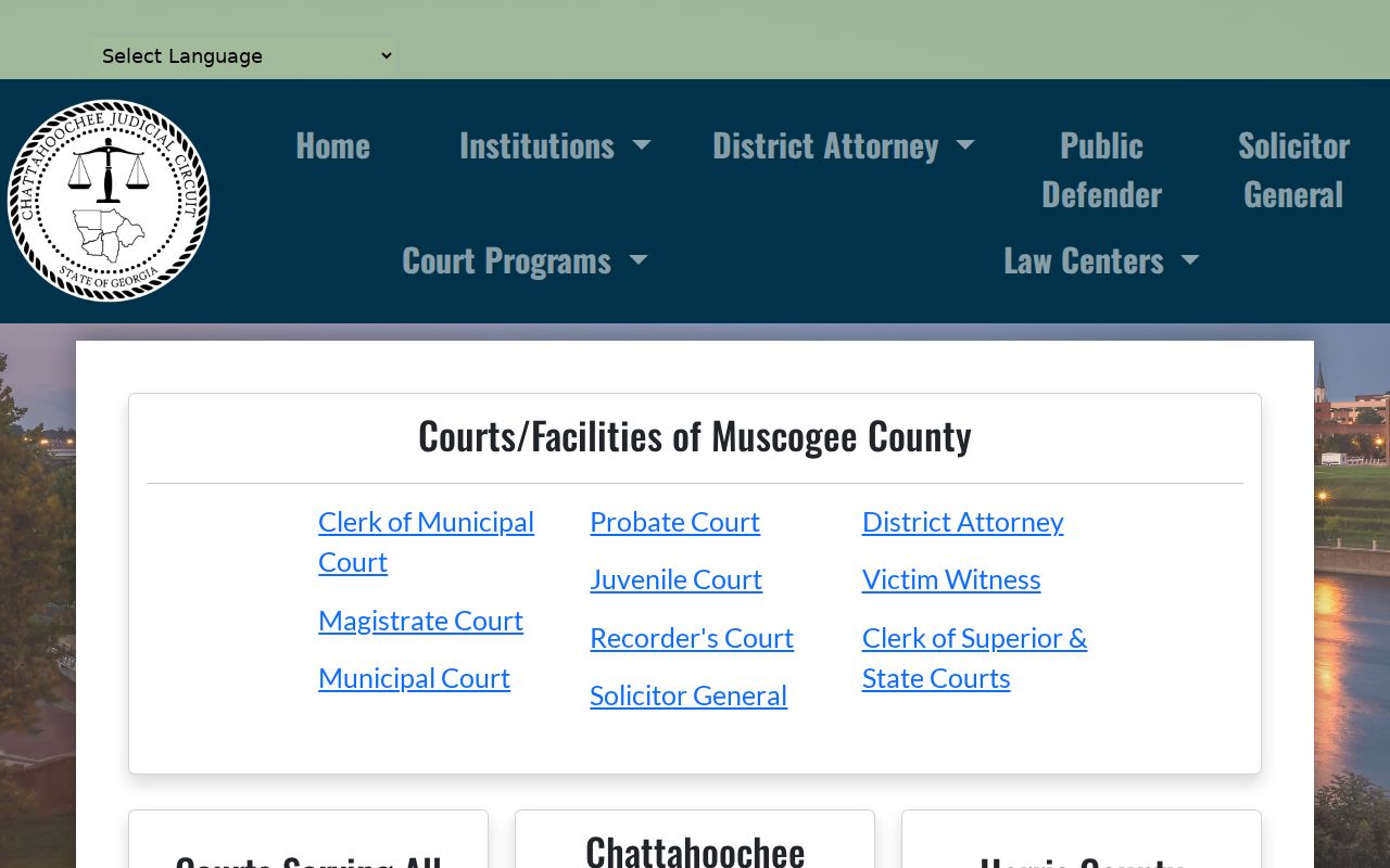 Taylor County criminal docket court institutions in the Chattahoochee circuit