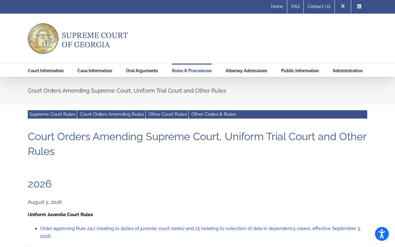 Taylor County traffic court records Georgia court rules page